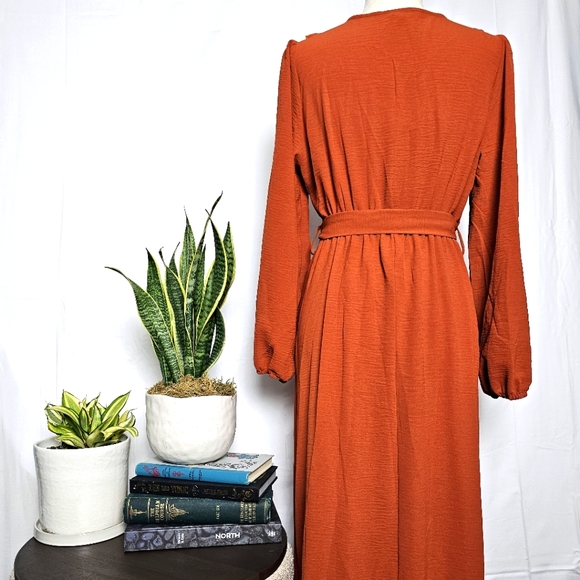 Long Sleeve Ruffle Wrap Maxi Dress - Picture 5 of 8